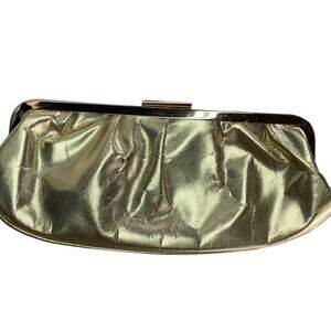 Giani Bernini Clutch Womens Gold Small Mini Bag Snap Party Floral Shiny